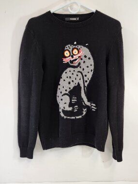 Peacebird Scary Cat Motif Sweater Black Womens Size Medium (165/84A)